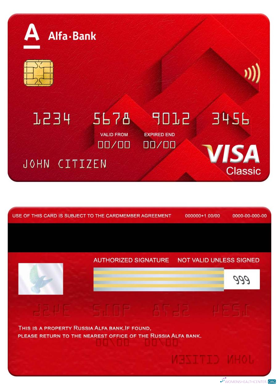 Download Russia Alfa bank visa classic card Photoshop template